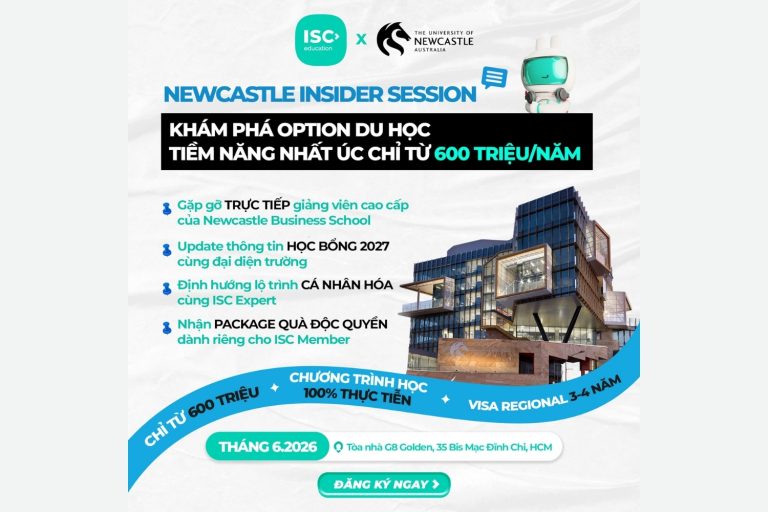 Hội thảo Du Học Úc StudyWorld 2026 | Tuyển sinh tại University of Newcastle cùng ISC Education