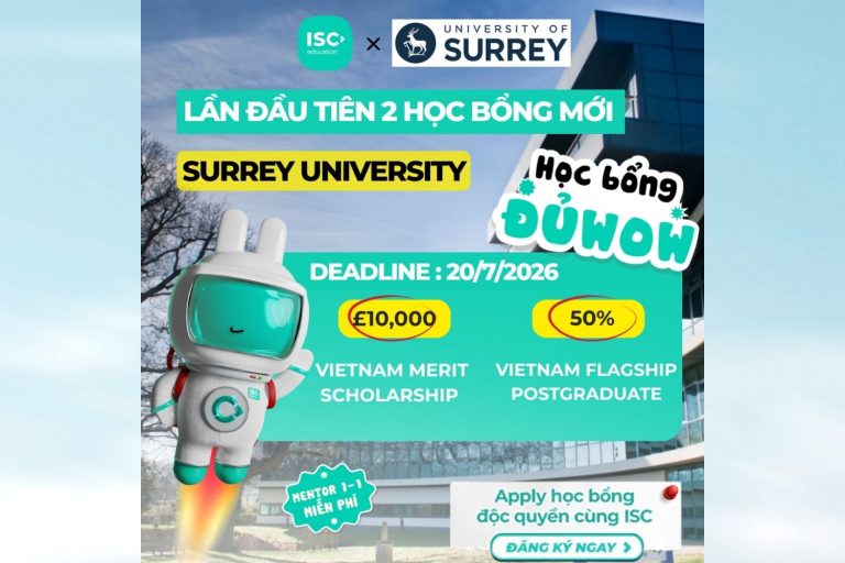 Săn học bổng University of Surrey cùng ISC Education | Năm học 2027