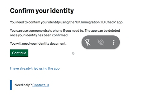 Màn hình Confirm your identity